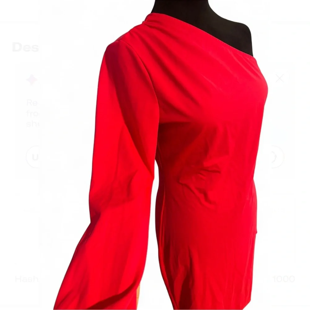 Elegant Red Off-Shoulder Dress  size M - Picture 5 of 6